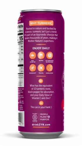 Zyn Immunity & Recovery Pomegranate Cranberry Turmeric Wellness Drink Perspective: left