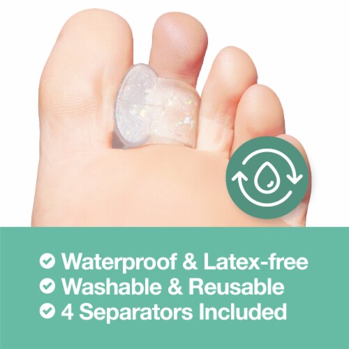ZenToes Gel Toe Separators for Bunions, Overlapping Toes and Drift Pain - 4 Pack (Glitter) Perspective: left