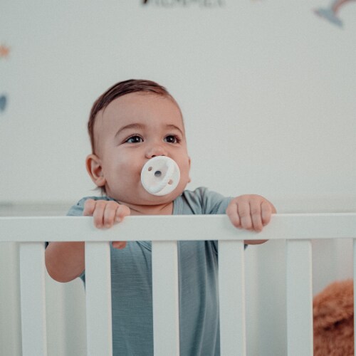 Pacifier 4 Pack by Comfy Cubs, White, Flat Perspective: left