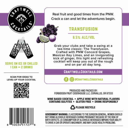Craftwell Cocktails® Seasonal Cans Perspective: left