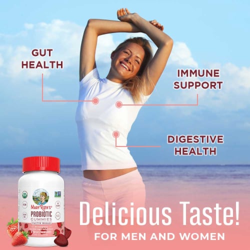 MaryRuth’s Organic Strawberry Probiotic Gummies Perspective: left