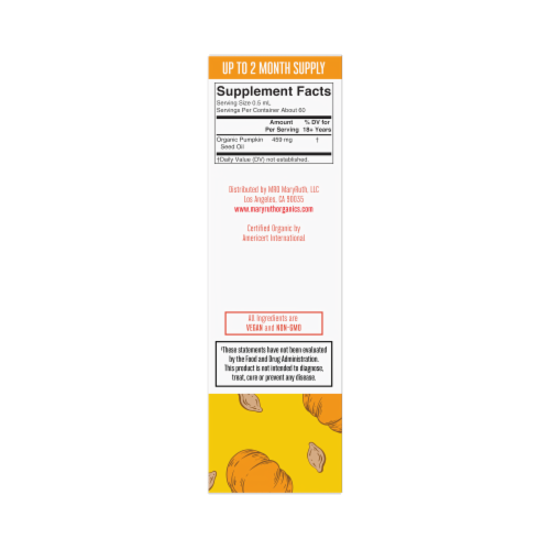 Maryruth's® Organic Pumpkin Seed Oil Liquid Drops Perspective: left