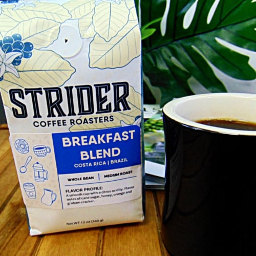 Breakfasts Blend, Medium Roast, Whole Bean Coffee, Costa Rica, Specialty Coffee, 12 oz Perspective: left