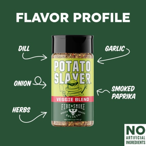 Fire & Smoke Society® Potato Slayer® Seasoning Perspective: left