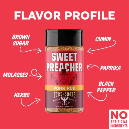 Fire & Smoke Society® Sweet Preacher® Pork Rub Perspective: left