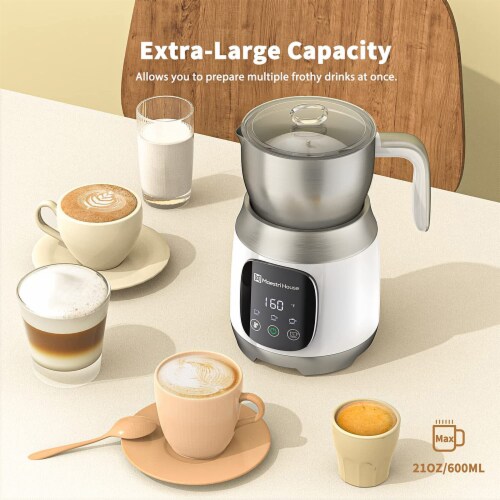 Maestri House 21 Ounce Detachable Smart Touch Digital Milk Frother Pot, White Perspective: left