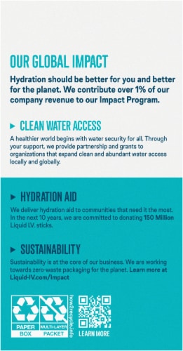 Liquid IV® Sugar-Free White Peach Hydration Multiplier® Electrolyte Drink Mix Packets Perspective: left