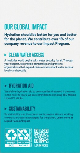 Liquid IV® Sugar-Free White Peach Hydration Multiplier® Electrolyte Drink Mix Packets Perspective: left