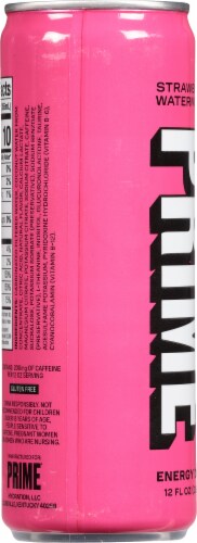 Prime Strawberry Watermelon Energy Drink Can Perspective: left
