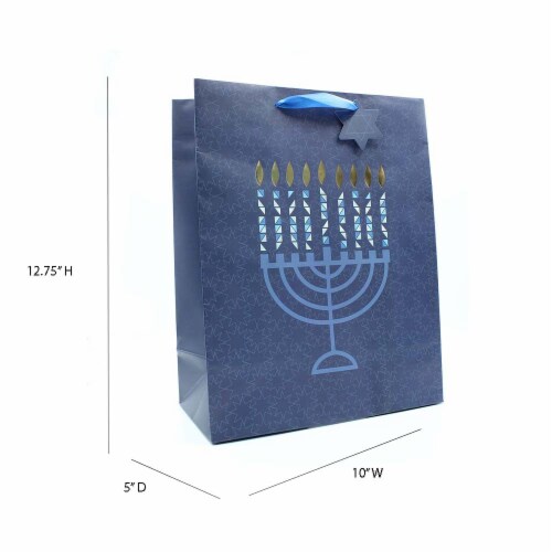 Hannukah Large Holiday Christmas Christmas Gift Bag Perspective: left
