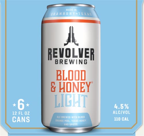 Revolver Brewing Blood & Honey Light Beer Perspective: left