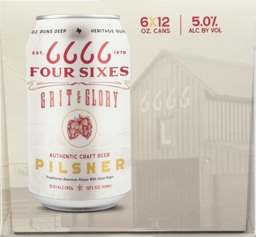 6666 Grit & Glory Four Sixes Authentic Pilsner Perspective: left
