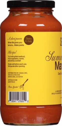 Sauz Summer Lemon Marinara Tomato Sauce Perspective: left