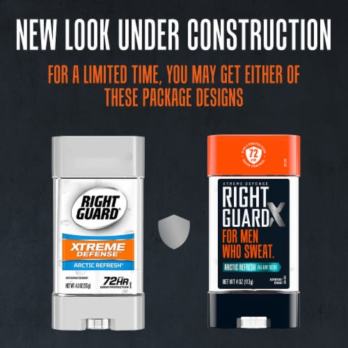 Right Guard Xtreme Defense Men's Antiperspirant Deodorant Gel Arctic Refresh Perspective: left