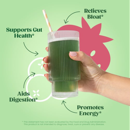 Bloom Greens & Superfoods Berry Supplement Powder Perspective: left