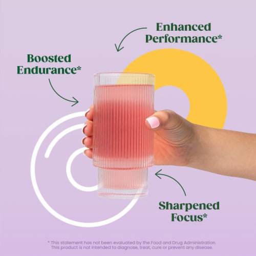 Bloom Sour Peach Ring High Energy Pre-Workout Supplement Powder Perspective: left
