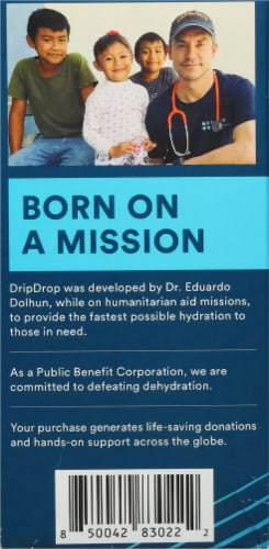 Drip Drop® Fast Hydration Bold Variety Electrolyte Drink Mix Carton Perspective: left