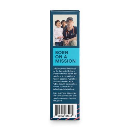 DripDrop® Watermelon Fast Hydration Electrolyte Drink Mix Packets Perspective: left