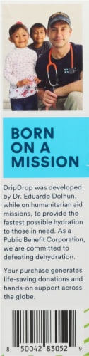 DripDrop® Lemon Lime Zero Sugar Fast Hydration Drink Mix Packets Perspective: left