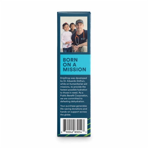 DripDrop® Lemon Lime Fast Hydration Electrolyte Drink Mix Packets Perspective: left