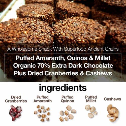 Dark Chocolate with Dried Cranberries and Cashews - 8 Packs | 1.27 Oz each Perspective: left