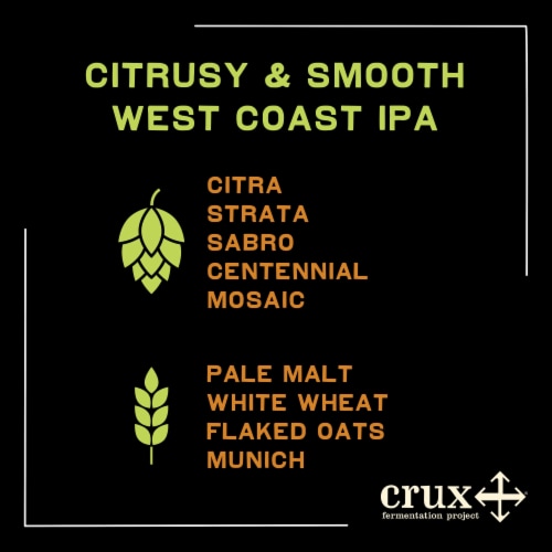 Crux Fermentation Project Hang Tight West Coast IPA Craft Beer Perspective: left
