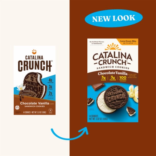 Catalina Crunch® Chocolate Vanilla Cookies Perspective: left