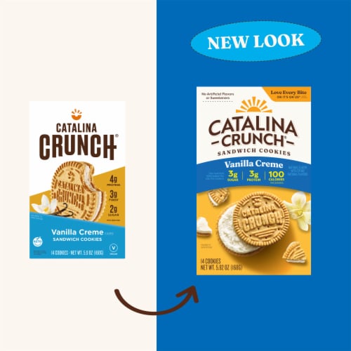 Catalina Crunch® Vanilla Creme Sandwich Cookies Perspective: left