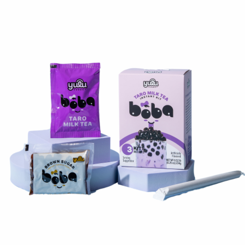 Yulu Foods™ Taro Milk Tea Boba Kit Perspective: left