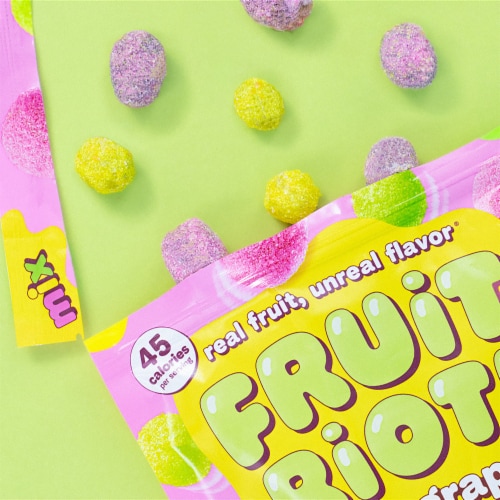 Fruit Riot® Sour Grapes Sour Candy Coated Mixed Grapes Perspective: left