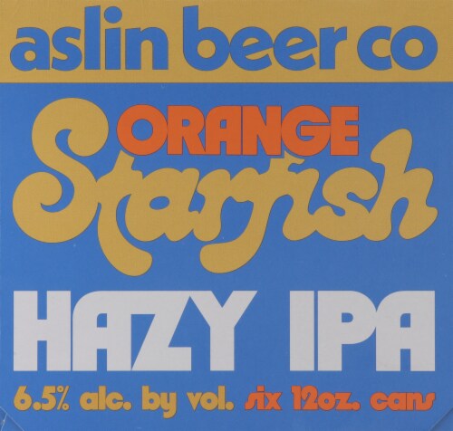 Aslin Beer Co Orange Starfish Hazy IPA Perspective: left