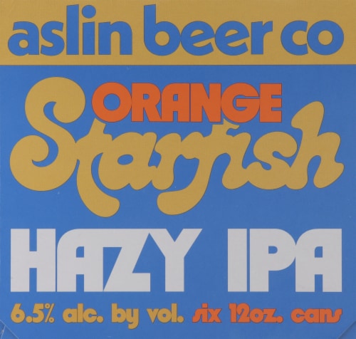 Aslin Beer Co Orange Starfish Hazy IPA Perspective: left