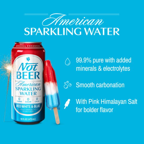 Not Beer® Red White & Blue American Sparkling Water Perspective: left