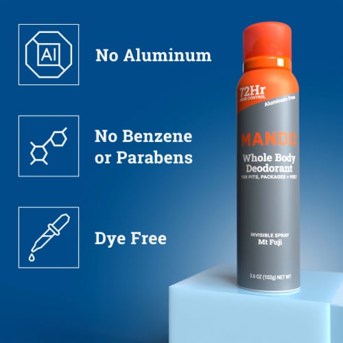 Mando Whole Body Men’s Deodorant - Invisible Spray Deodorant - Aluminum Free - Mt Fuji Perspective: left