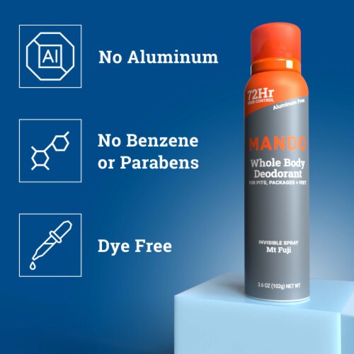 Mando Whole Body Men’s Deodorant - Invisible Spray Deodorant - Aluminum Free - Mt Fuji Perspective: left