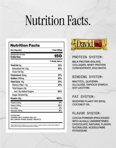 David™ Fudge Brownie Flavored Protein Bar Perspective: left