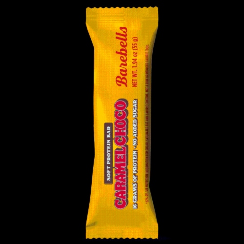 Barebells Soft Caramel Choco Protein Bar Perspective: left