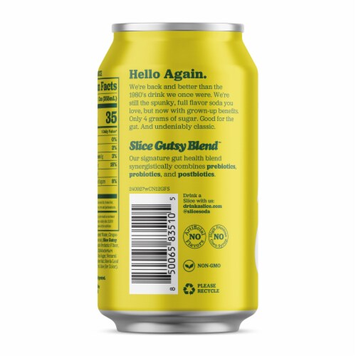 Slice Grapefruit Spritz Healthy Soda Can Perspective: left