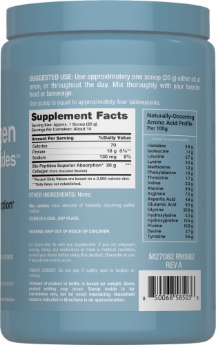 NeoCell Collagen Bio-Peptides Protein 10 Oz Perspective: left