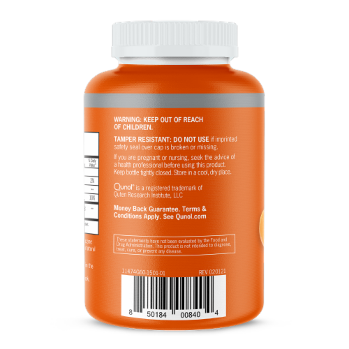 Qunol® Creamy Orange Turmeric Curcumin Complex Gummies Perspective: left