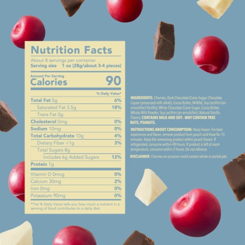 Tru Fru Cherries Hyper-Chilled in White & Dark Chocolate Perspective: left