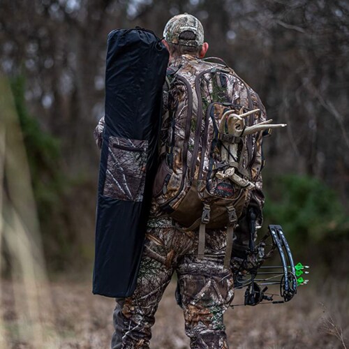Rhino Blinds R300-RTE 3 Person Hunting Ground Blind w/ 3 Windows, Realtree Edge Perspective: left