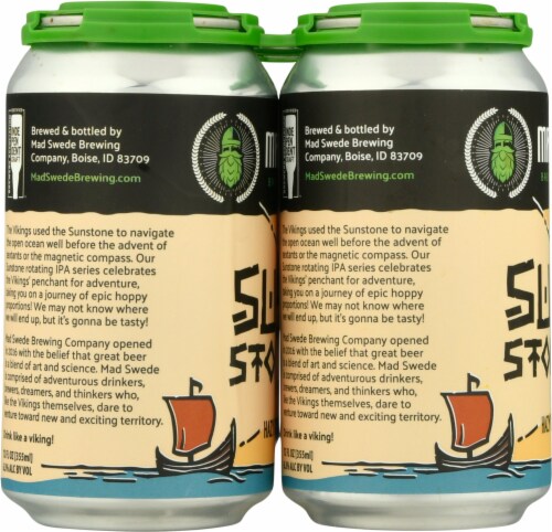 Mad Swede Brewing Company Sun Stone Hazy IPA Beer Perspective: left