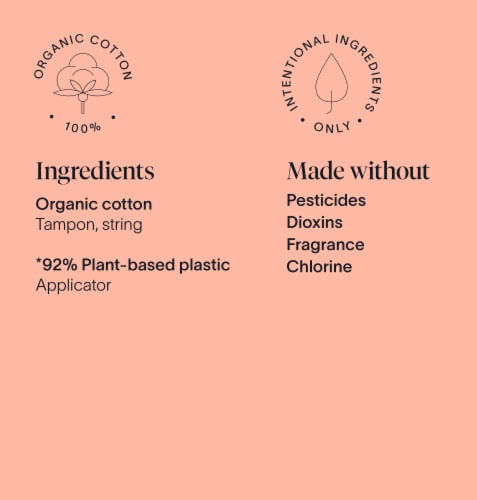 Cora® Organic Cotton Super Tampons Perspective: left