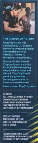 Drip Drop® Lemon Flavor Hydration Powder Packs Perspective: left