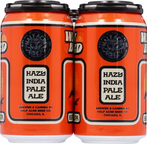 Half Acre WayBird Hazy IPA Craft Beer Perspective: left