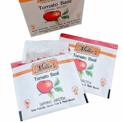 Millie's Tomato Basil Sipping Broth - 36 Count Perspective: left