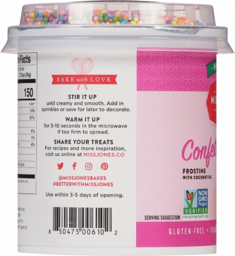 Miss Jones Baking Co. Organic Confetti Pop Frosting Perspective: left