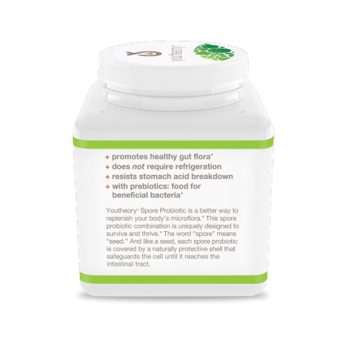 Youtheory® Spore Probiotic Plus Prebiotic Powder Perspective: left
