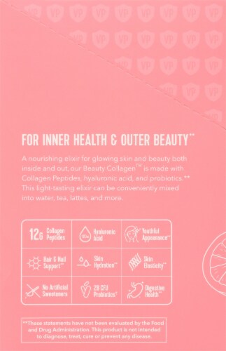 Vital Proteins Beauty Collagen Strawberry Lemon Packets Perspective: left
